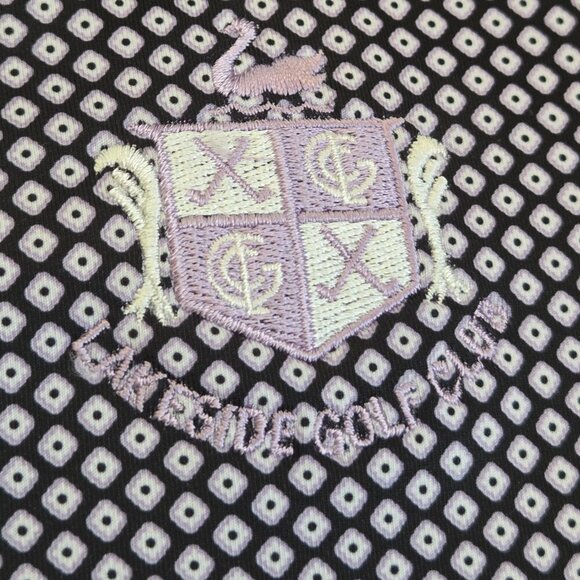 Peter Millar Polo Shirt Mens Medium Purple Diamond AOP Summer Comfort Lake Golf - Picture 6 of 14